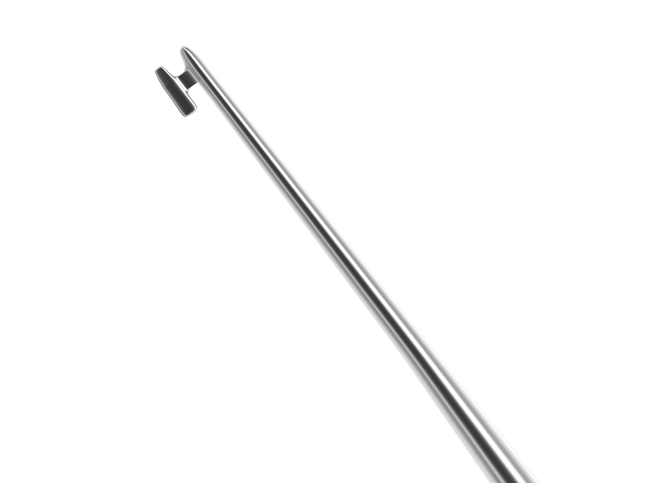 656R 5-0301 Kuglen Iris Hook, Straight, H-Shaped Tip, Length 124 mm, Round Titanium Handle