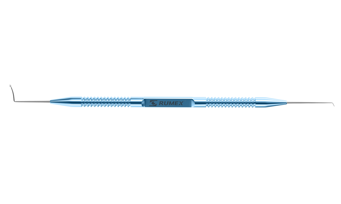 375R 20-2071 ReLEx Smile Double Lenticule Spatula (Blunt Spoon and Shortened Flat Spatula), Length 129 mm, Round Titanium Handle