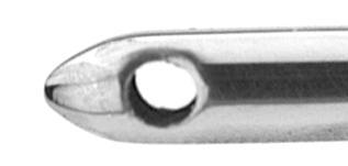 015R 7-081 Irrigation Handpiece for Bimanual Technique, Curved, 21 Ga, Two Ports on Side 0.35 mm, Length 104 mm, Titanium Handle