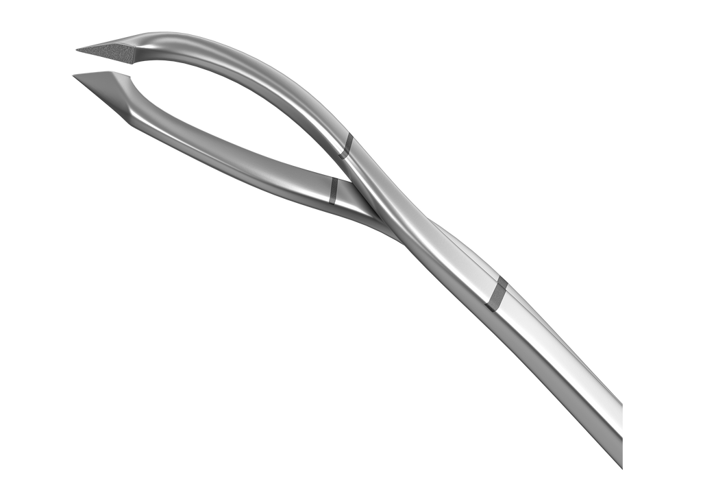 999R 4-033S Small-Incision Capsulorhexis Forceps with Double Cross-Action and Scale, Cystotome Tips, Micro-Thin Jaws, for 1.50 mm incisions, Flat Handle, Length 105 mm, Stainless Steel