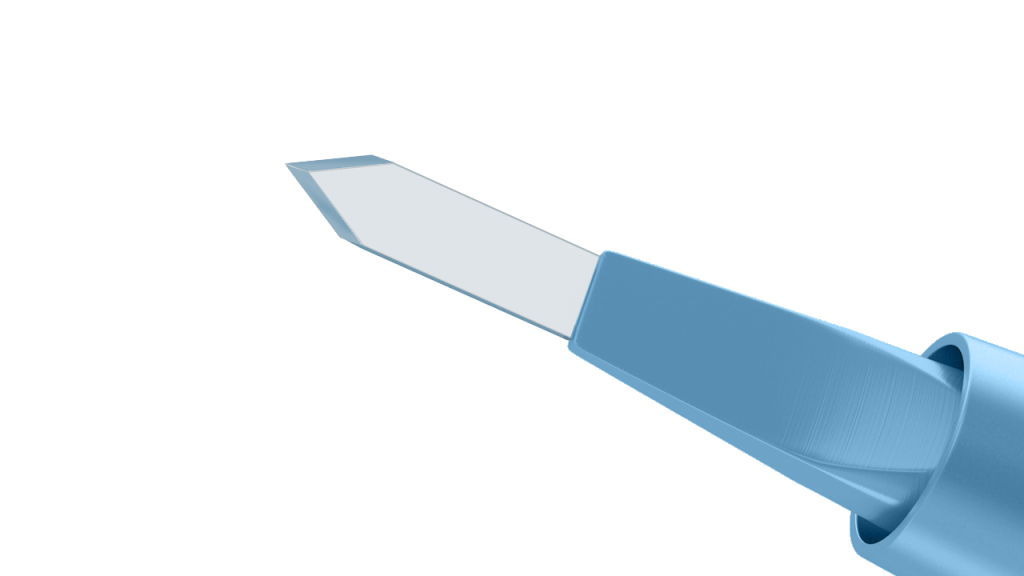 274R 6-10/6-0701 Side-Port Diamond Knife, Lancet Blade, 0.80 mm, Length 120 mm, Straight Titanium Handle