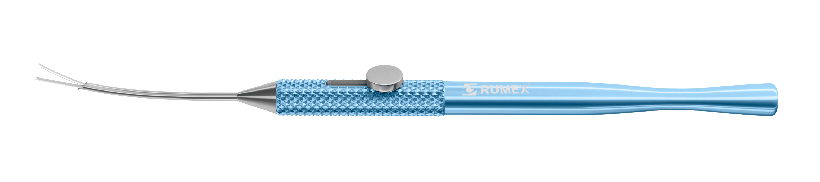 072R 10-083 Beehler Pupil Dilator, Four Prongs, Intraocular Handle, 17 Ga, Curved Shaft, Length 130 mm, Titanium Handle