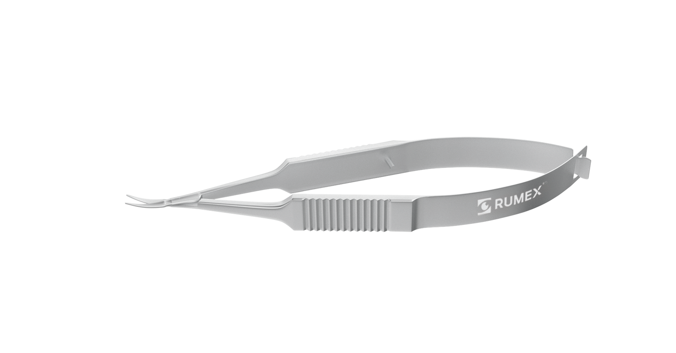 016R 11-052S Vannas Capsulotomy Scissors, Curved, Sharp Tips, 6.00 mm Blades, Flat Handle, Length 84 mm, Stainless Steel