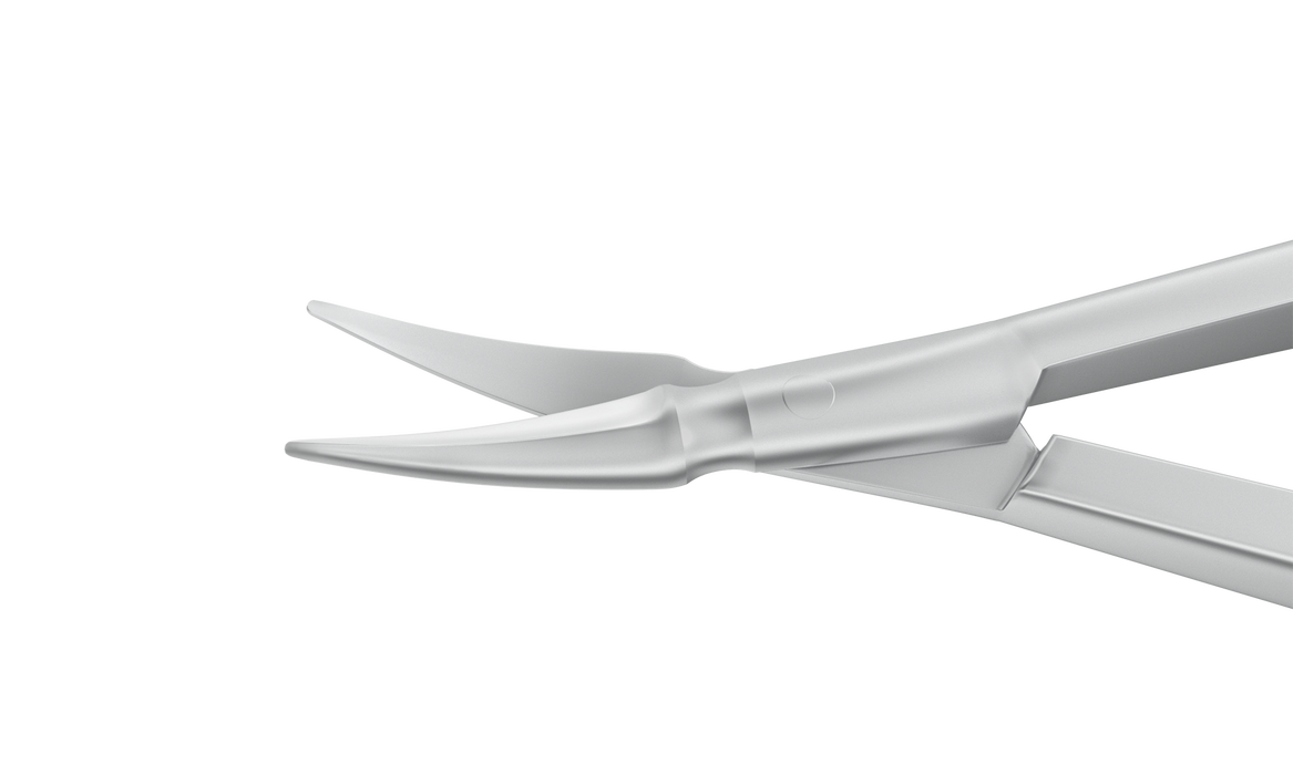 016R 11-052S Vannas Capsulotomy Scissors, Curved, Sharp Tips, 6.00 mm Blades, Flat Handle, Length 84 mm, Stainless Steel