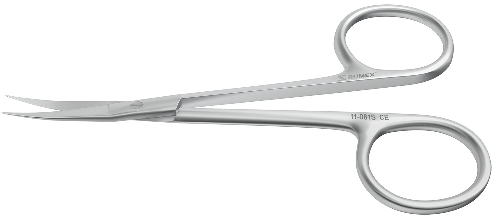 275R 11-081S Curved Iris Scissors, Sharp Tips, 25.00 mm Blades, Ring Handle, Length 115 mm, Stainless Steel