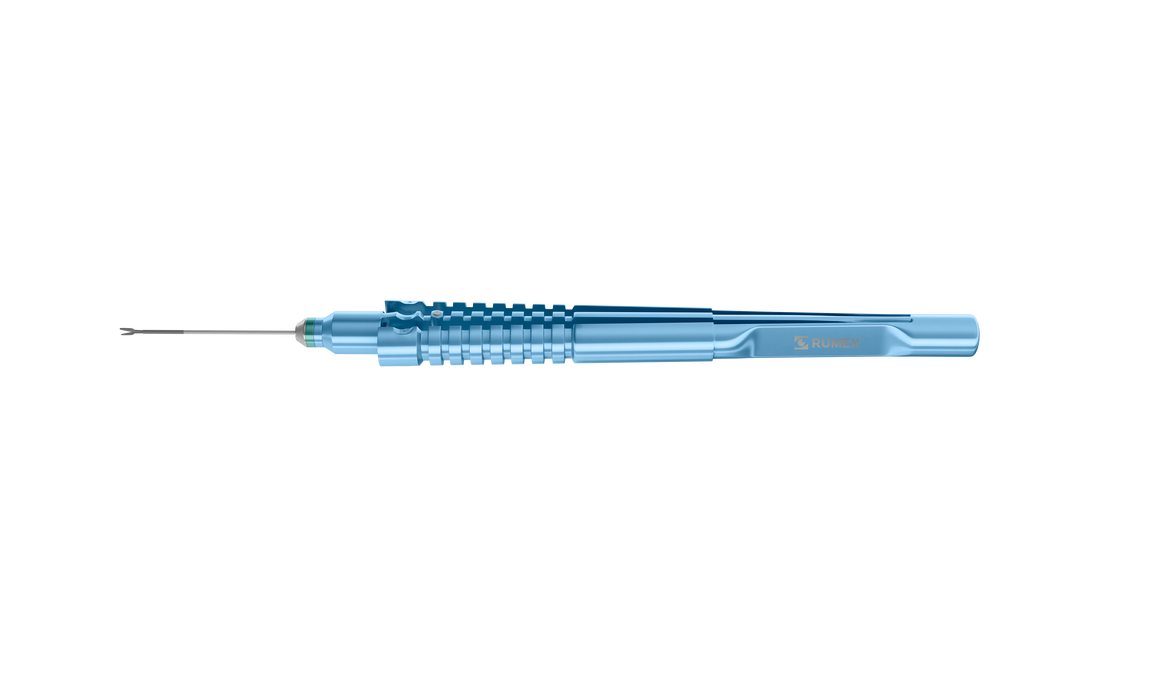 598R 12-304-25H Gripping Forceps With A "Crocodile" Platform, Attached to a Squeeze Handle, with RUMEX Flushing System, 25 Ga