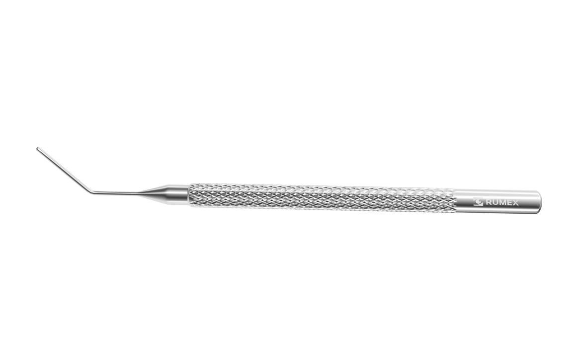 567R 13-151S Cindy Sweeper DSEK Spatula, Angled, 12.00 mm from Bent to Tip, 0.70 mm Diameter Shaft, Length 114 mm, Stainless Steel