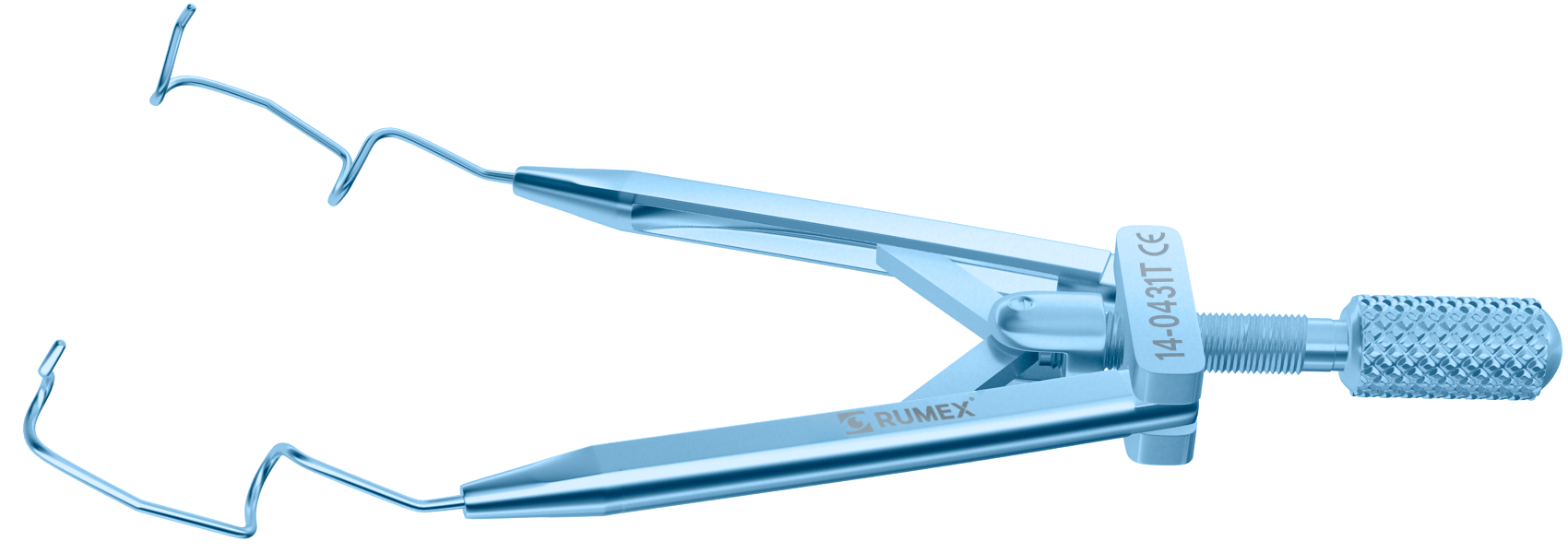 999R 14-0431T Lieberman Nasal Speculum, 10.00 mm V-Shaped Blades, Flat Branches, Child Size, Length 60 mm, Titanium