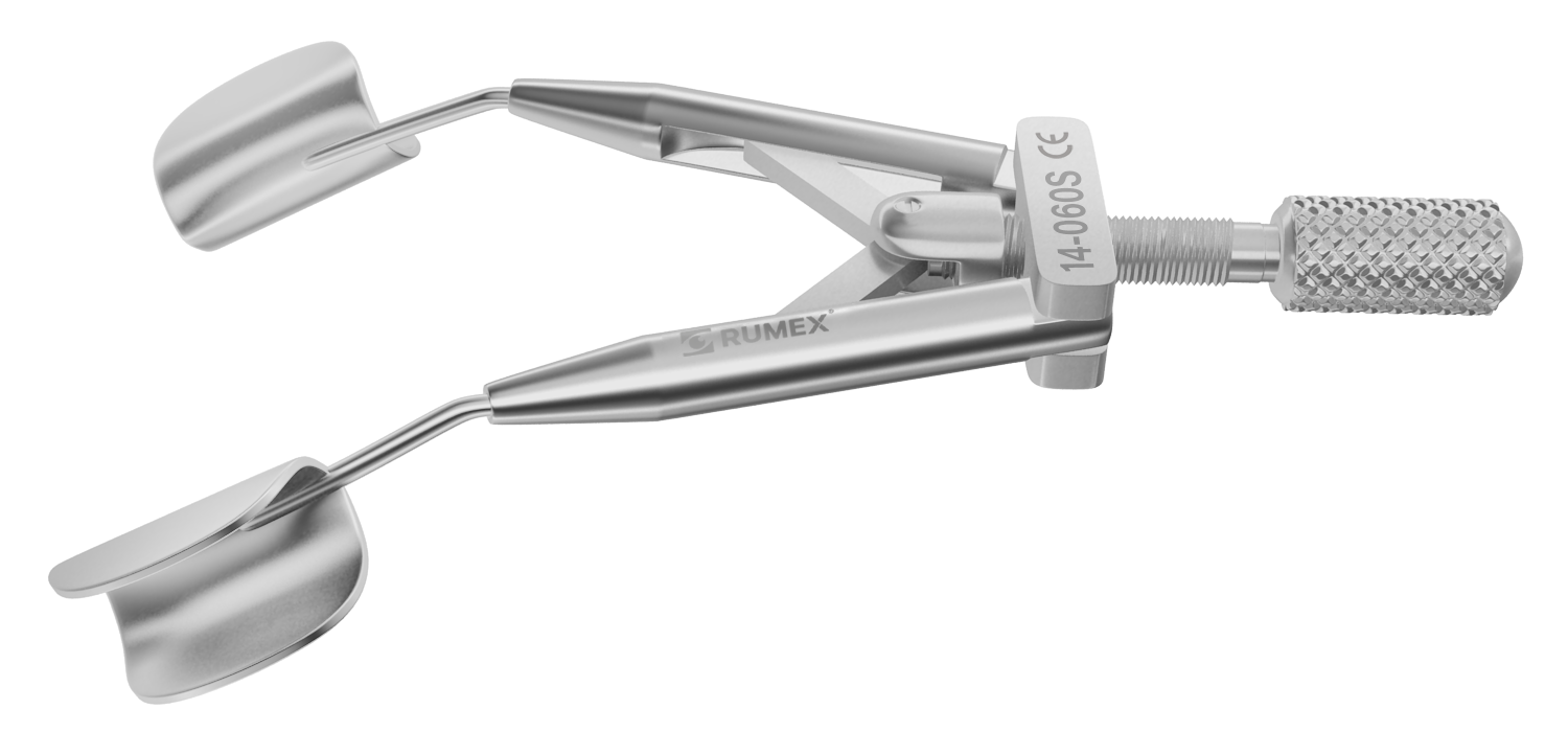 999R 14-060S Kershner Reversible Speculum, 14.00 mm Solid Blades, Round Branches, Length 70 mm, Stainless Steel