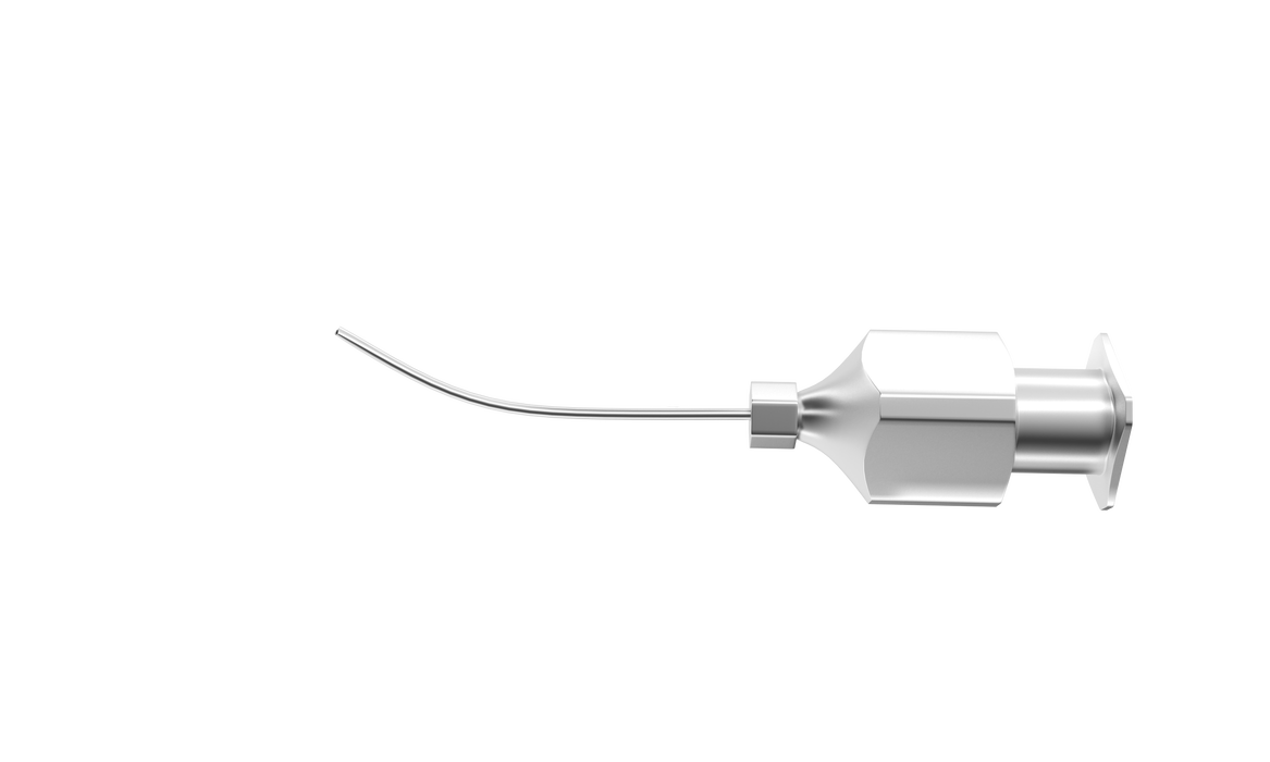 849R 15-013-19 Sub-Tenon's Anesthesia Cannula, Curved, Flattened Tip, 19 Ga x 25 mm, Front Opening