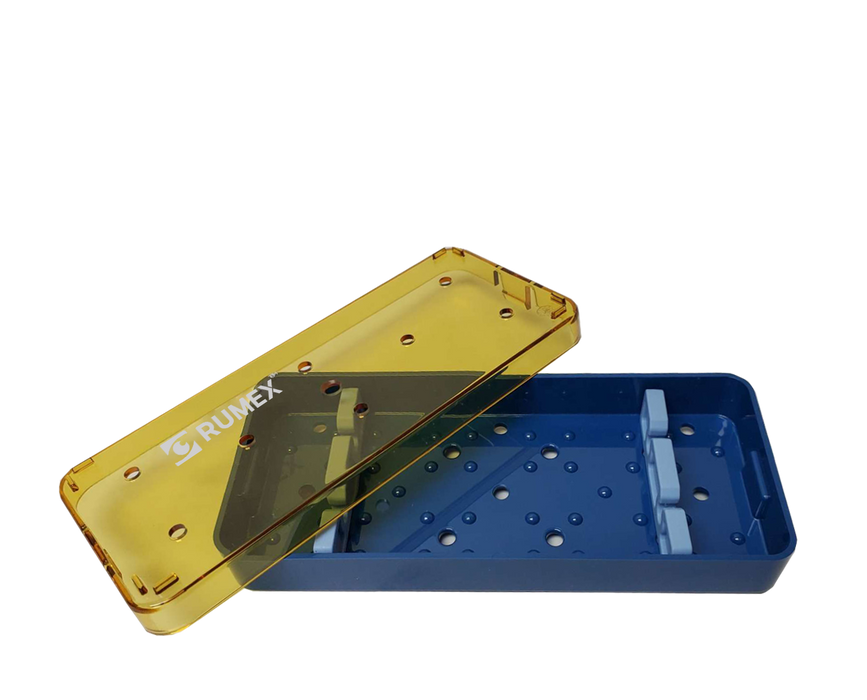 559R 18-301-1 Plastic Sterilization Tray with 2 Special Silicone Plug-In Inserts for 2 Instruments, Small, 152×63.5×19 mm, 6×2.5×0.75″