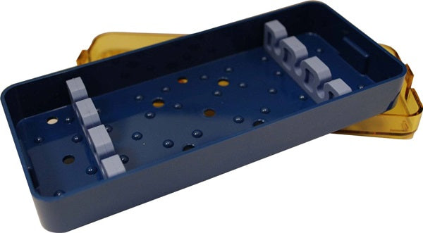675R 18-305-1 Plastic Sterilization Tray with 2 Special Silicone Plug-In Inserts for 3 Instruments, Large, 254×152.4×38 mm, 10×6×1.5″