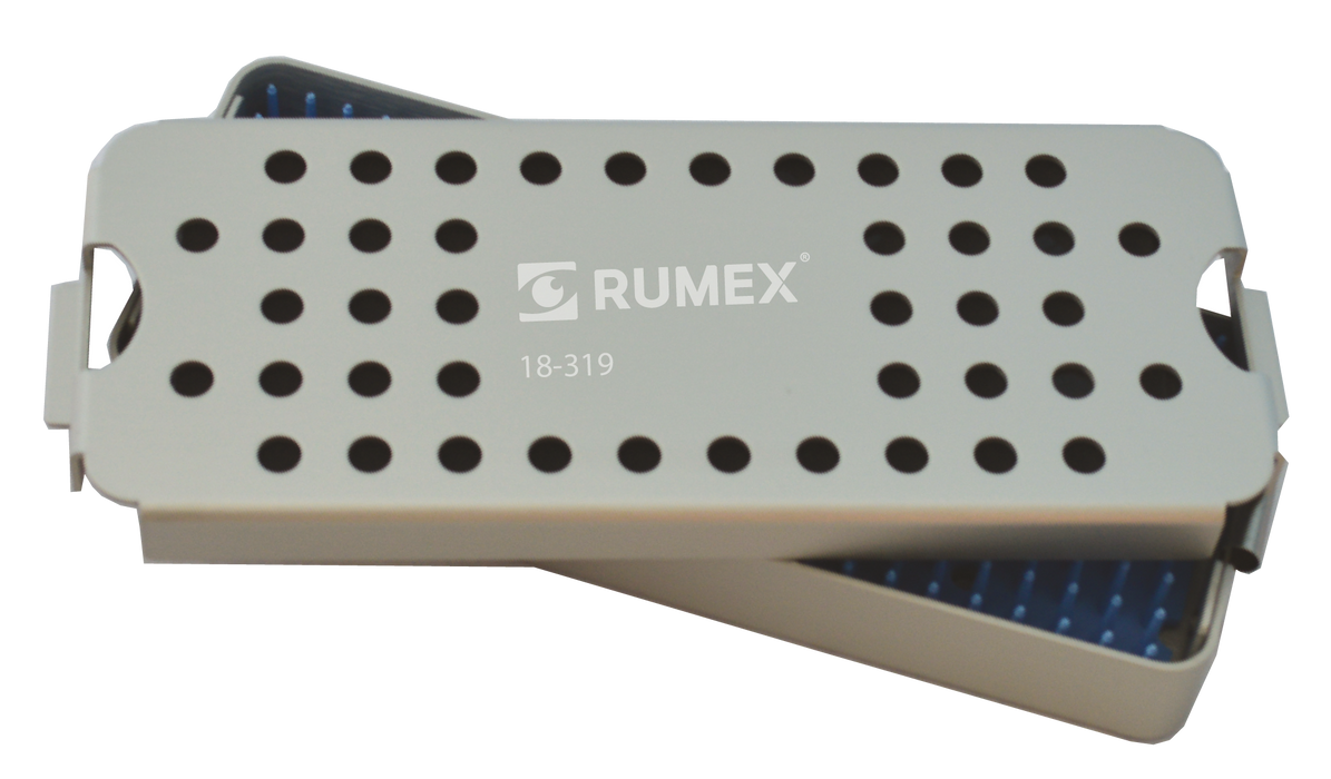 999R 18-319 Aluminum Sterilization Tray with Silicone Mat, 155×65×20 mm, 6.0×2.5×0.80″