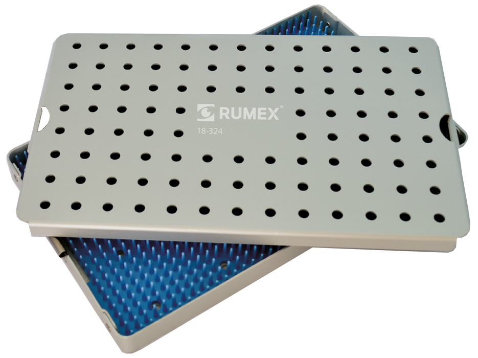999R 18-324 Aluminum Sterilization Tray with Silicone Mat, 260×160×20 mm, 10.25×6.25×0.80″