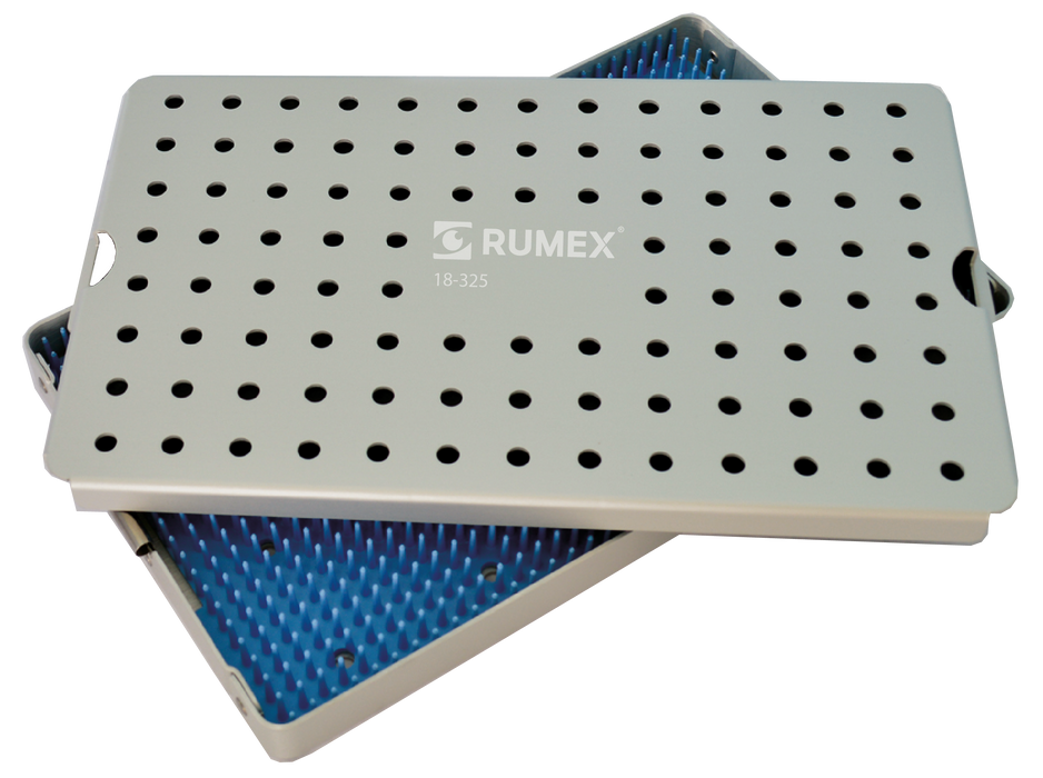 999R 18-325 Aluminum Sterilization Tray with Silicone Mat, 260×160×40 mm, 10.25×6.25×1.5″