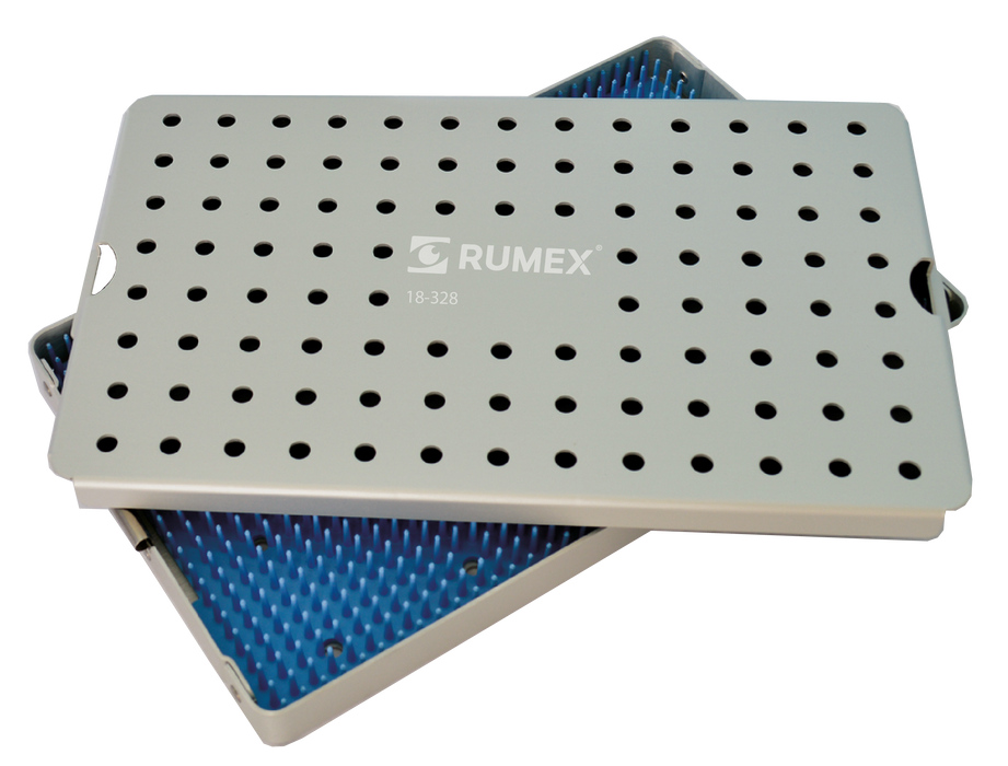 999R 18-328 Aluminum Sterilization Tray with Silicone Mat, 260×160×80 mm, 10.25×6.25×3.25″