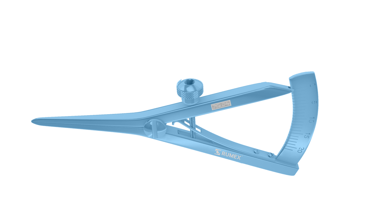 033R 2-010T Castroviejo Caliper, Measure 0-20 mm, Both Sides Scale, Length 87 mm, Titanium