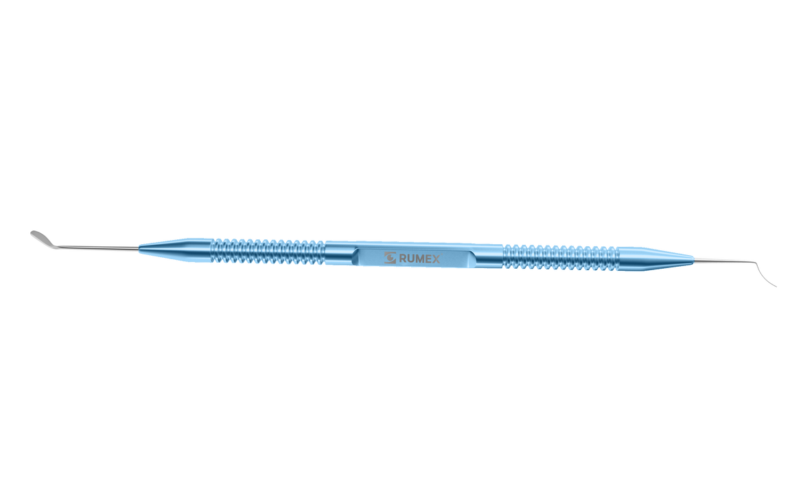 542R 20-002 Lindstrom LASIK/PRK Spatula and Epithelium Removal Board, Length 138 mm, Round Titanium Handle