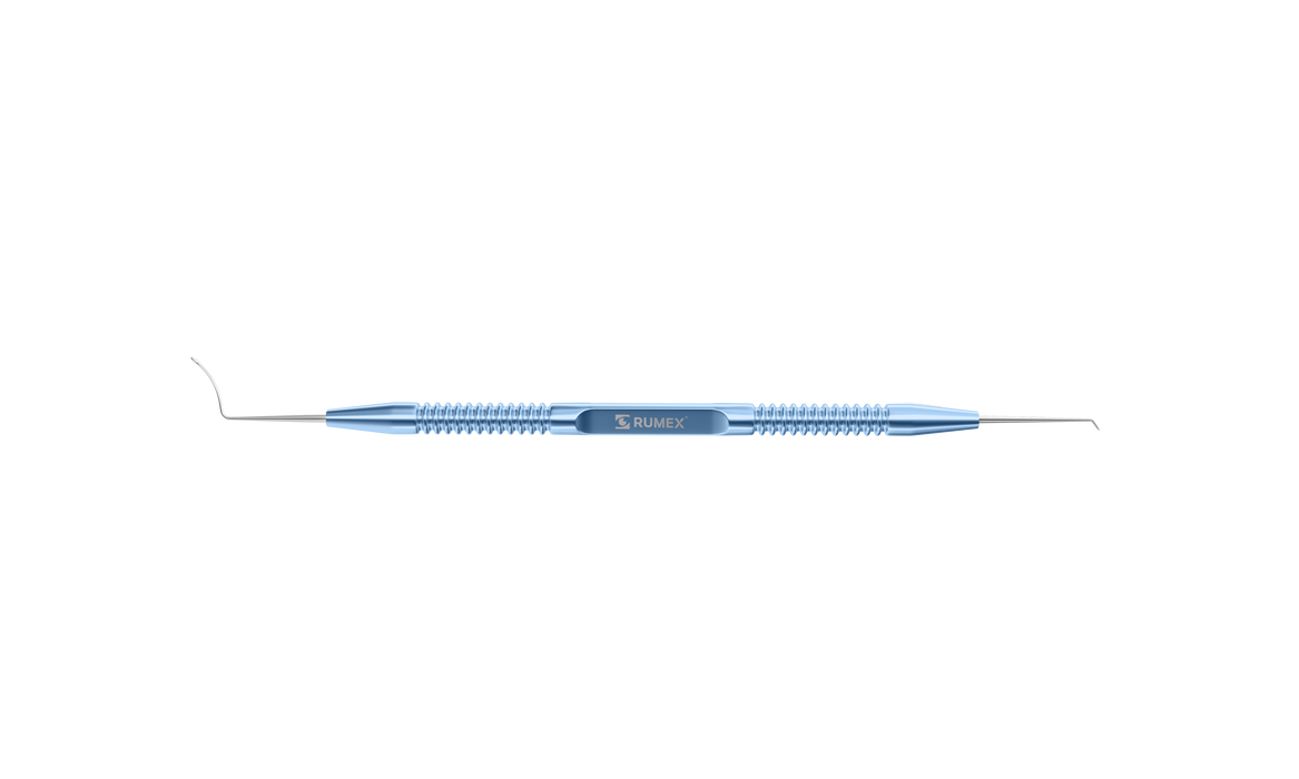 375R 20-2071 ReLEx Smile Double Lenticule Spatula (Blunt Spoon and Shortened Flat Spatula), Length 129 mm, Round Titanium Handle