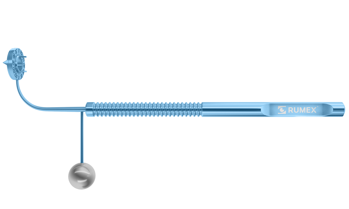 501R 3-194 Rumex Toric Combo Marker, Vertical 0-0 Axis, Length 125 mm, Round Titanium Handle, Stainless Steel Gravity System