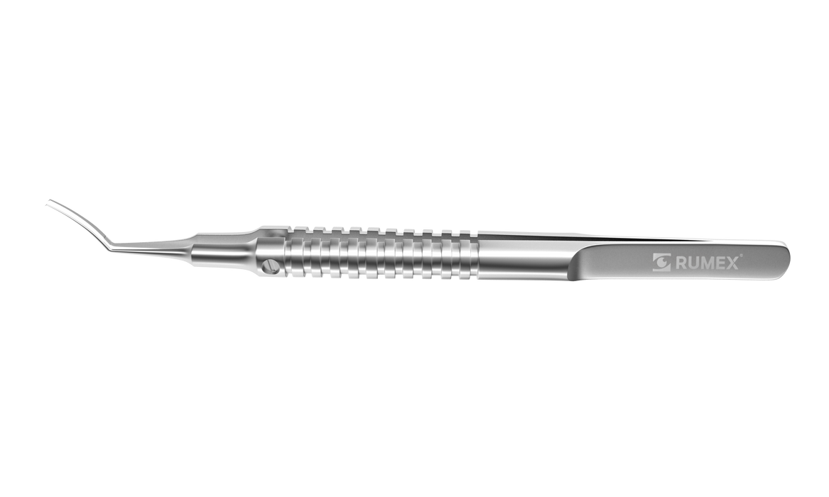 026R 4-0312S Microcoaxial Capsulorhexis Forceps, Ultrathin, 11.50 mm Curved Jaws, for 2.00 mm Incision, with Alignment Mechanism, Length 106 mm, Stainless Steel