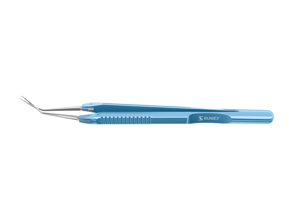 999R 4-03962/LF Capsulorhexis Forceps with Scale (2.50/5.00 mm), Cross-Action, for 1.50 mm Incisions, Straight Stainless Steel Jaws (8.50 mm), Long Lever (26.00 mm), Long (101 mm) Flat Titanium Handle, Length 130 mm