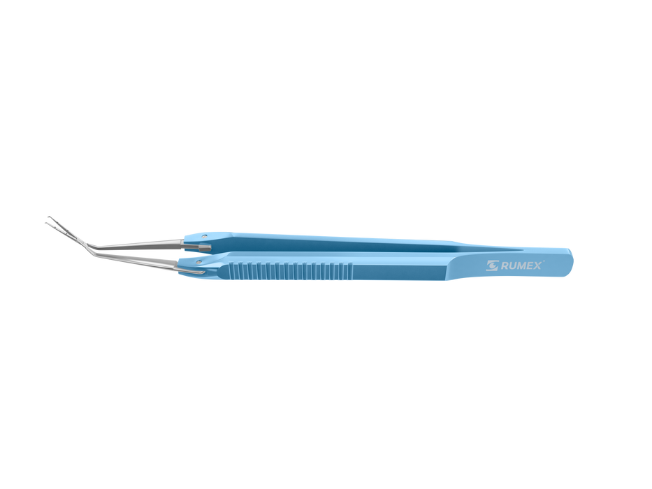 999R 4-03962/MF Capsulorhexis Forceps with Scale (2.50/5.00 mm), Cross-Action, for 1.50 mm Incisions, Straight Stainless Steel Jaws (8.50 mm), Long Lever (26.00 mm), Medium (91 mm) Flat Titanium Handle, Length 120 mm