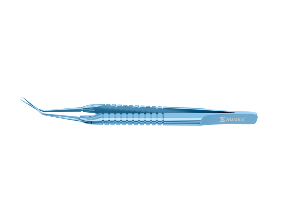 999R 4-03962/MRT Capsulorhexis Forceps with Scale (2.50/5.00 mm), Cross-Action, for 1.50 mm Incisions, Straight Titanium Jaws (8.50 mm), Long Lever (26.00 mm), Medium (91 mm) Round Titanium Handle, Length 120 mm