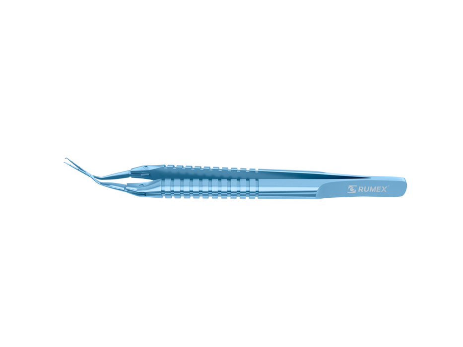 999R 4-0396/MRT Capsulorhexis Forceps with Scale (2.50/5.00 mm), Cross-Action, for 1.50 mm Incisions, Straight Titanium Jaws (8.50 mm), Short Lever (16.00 mm), Medium (91 mm) Round Titanium Handle, Length 110 mm