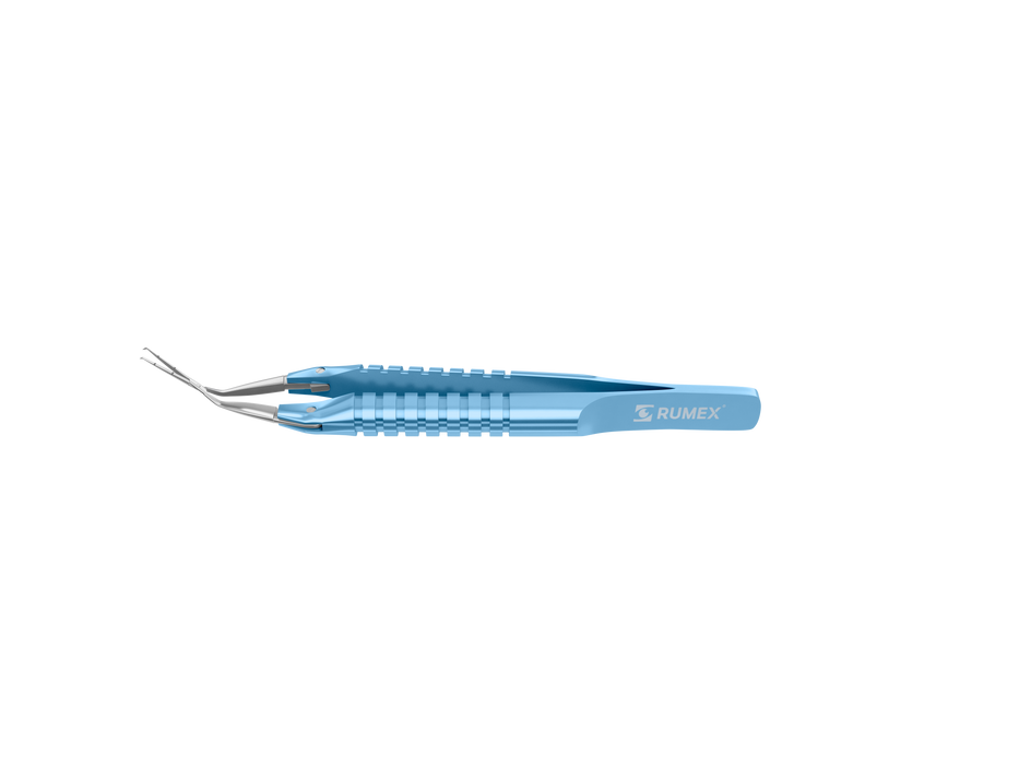 999R 4-0396/SR Capsulorhexis Forceps with Scale (2.50/5.00 mm), Cross-Action, for 1.50 mm Incisions, Straight Stainless Steel Jaws (8.50 mm), Short Lever (16.00 mm), Short (71 mm) Round Titanium Handle, Length 90 mm