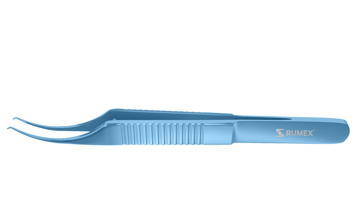 384R 4-053T Colibri-Bonn Corneal Forceps, 0.12 mm, 1x2 Teeth, 5.00 mm Platform, Flat Handle, Length 115 mm, Titanium