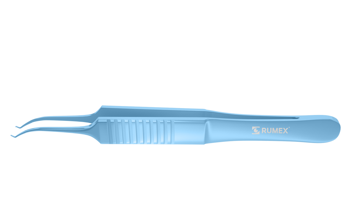 179R 4-0541T Castroviejo Colibri Corneal Forceps, 0.12 mm, 1x2 Teeth, Flat Handle, Length 107 mm, Titanium
