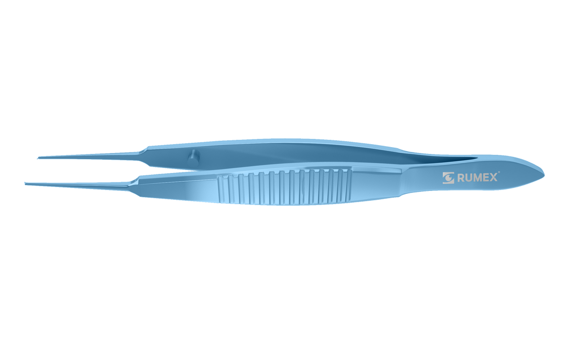 005R 4-0600T Castroviejo Suturing Forceps, 0.12 mm, 1x2 Teeth, 6.00 mm Tying Platform, Flat Handle, Length 110 mm, Titanium