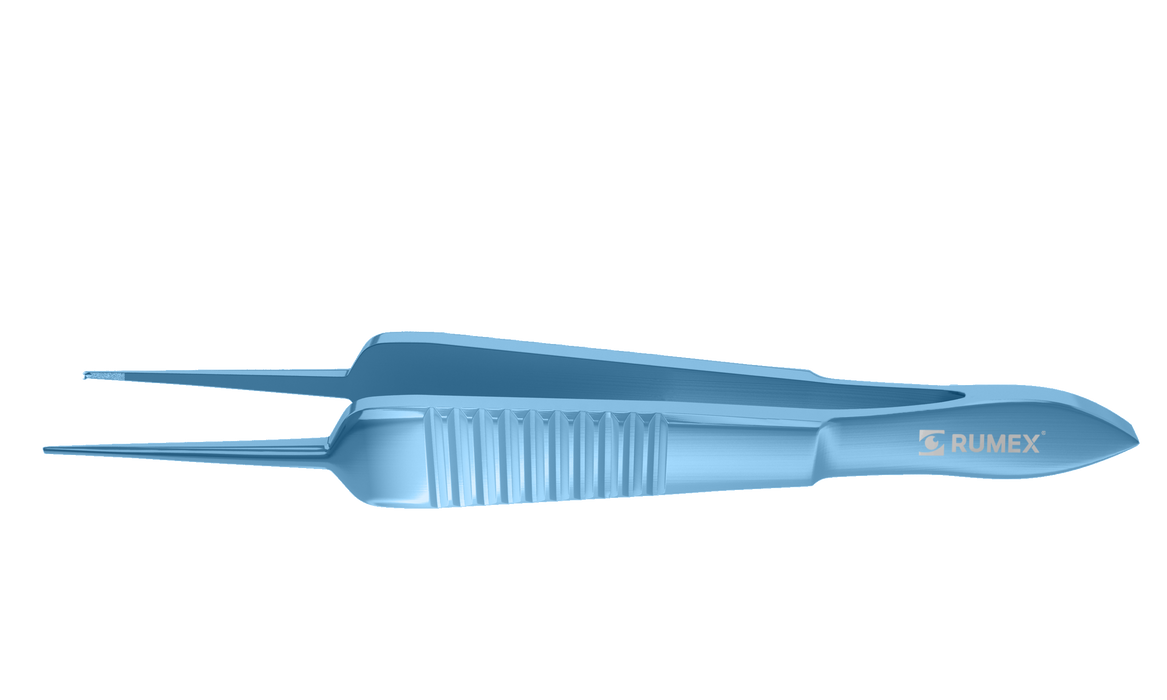 393R 4-0606T Paufique Suturing Forceps, 0.50 mm, 1x2 Teeth, 6.00 mm Tying Platform, Flat Handle, Length 87 mm, Titanium