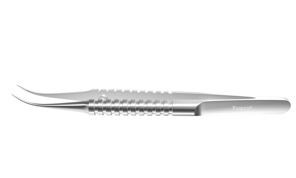 087R 4-186S Tennant Curved Tying Forceps, Extra-Delicate Tips, for 9-0 To 11-0 Sutures, Round Handle, Length 107 mm, Stainless Steel