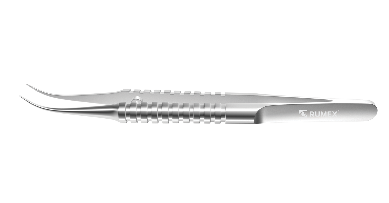 087R 4-186S Tennant Curved Tying Forceps, Extra-Delicate Tips, for 9-0 To 11-0 Sutures, Round Handle, Length 107 mm, Stainless Steel