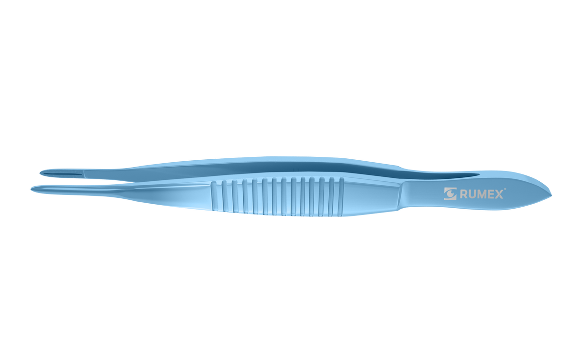 246R 4-2303T Moorsfield Suturing Forceps, Grooved Section 14.00 mm, Flat Handle, Length 110 mm, Titanium
