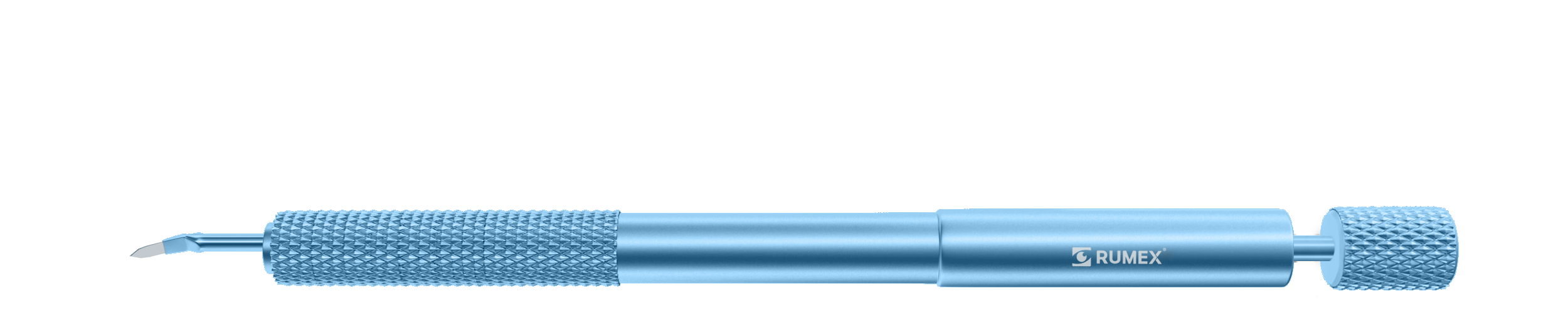 254R 6-20/6-092 Diamond Knife for Glaucoma, Crescent Blade, 2.00 mm, Length 117 mm, Angled Titanium Handle
