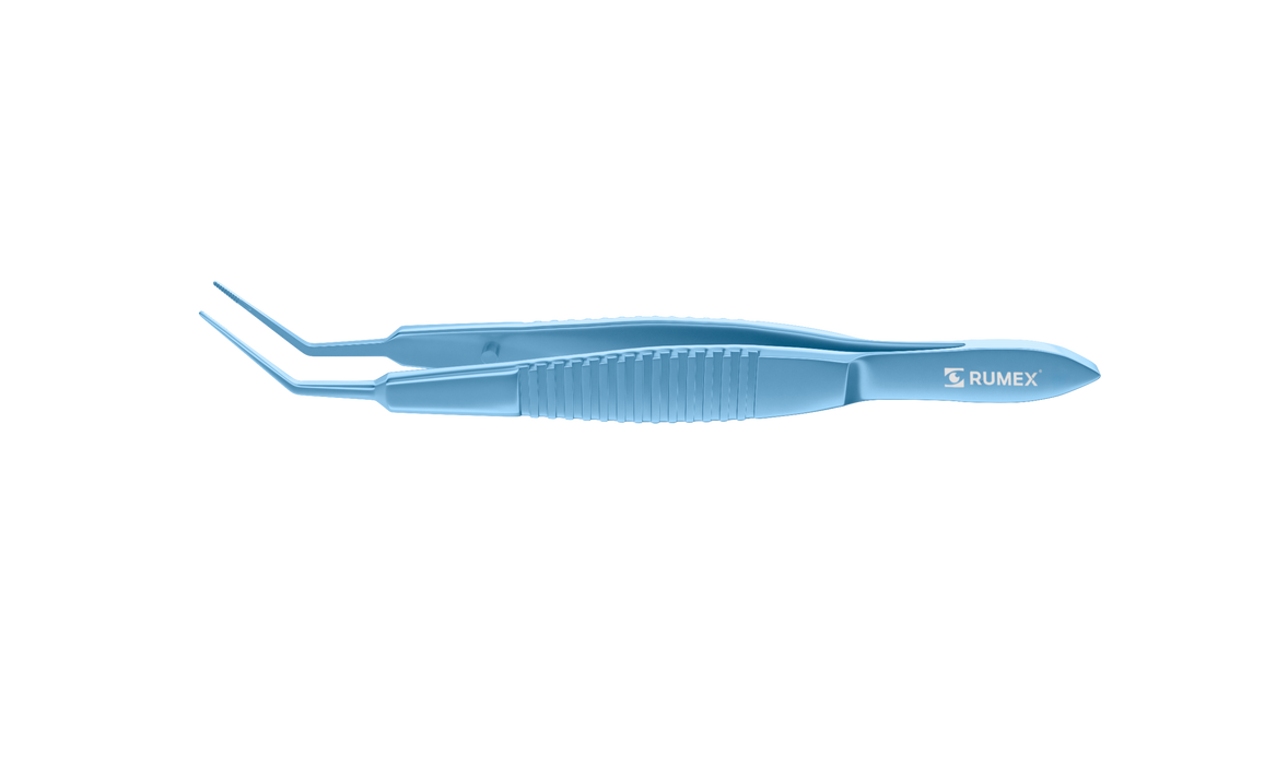 445R 7-0201T Kansas-Alfonso Nucleus Fragment Removing Forceps, with Teeth, Flat Handle, Length 107 mm, Titanium