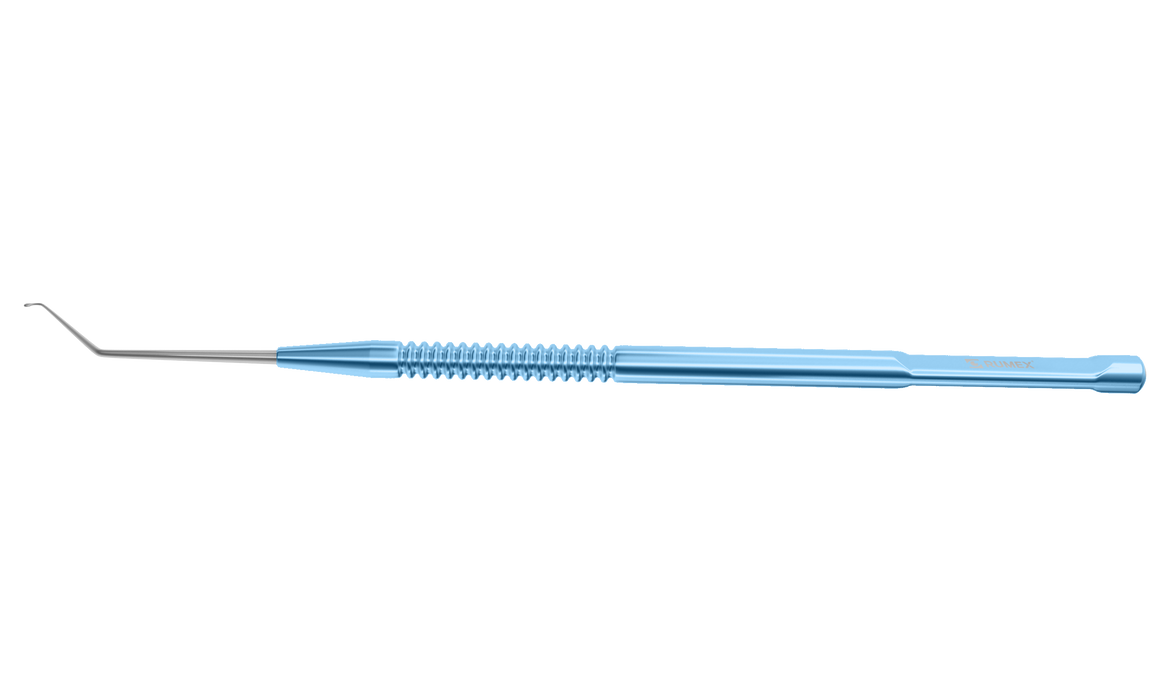 250R 7-075 Intraocular Manipulator with Ball Tip, Angled, 0.50 mm Ball Tip, Length 121 mm, Round Titanium Handle