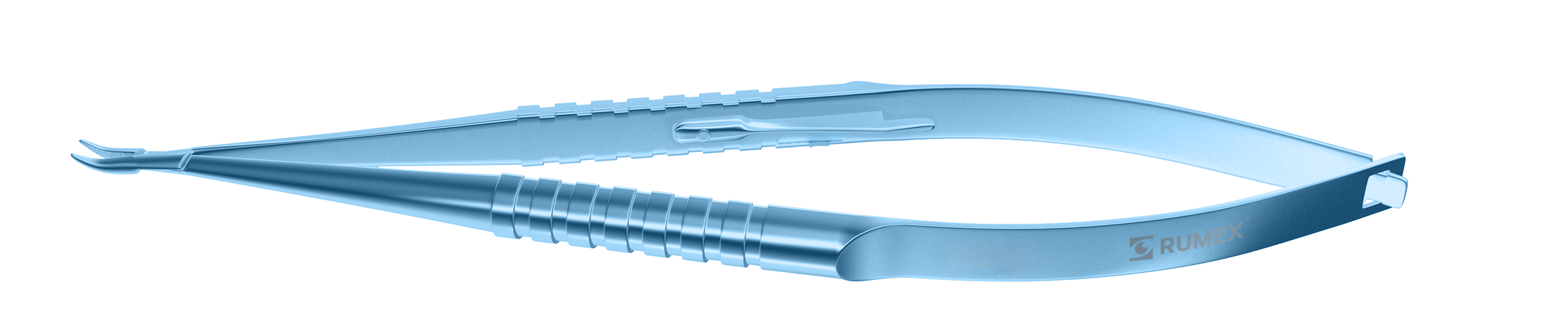 192R 8-024T Barraquer Needle Holder, 8.00 mm Extra Fine Jaws, Curved, with Lock, Small Size, Length 100 mm, Titanium