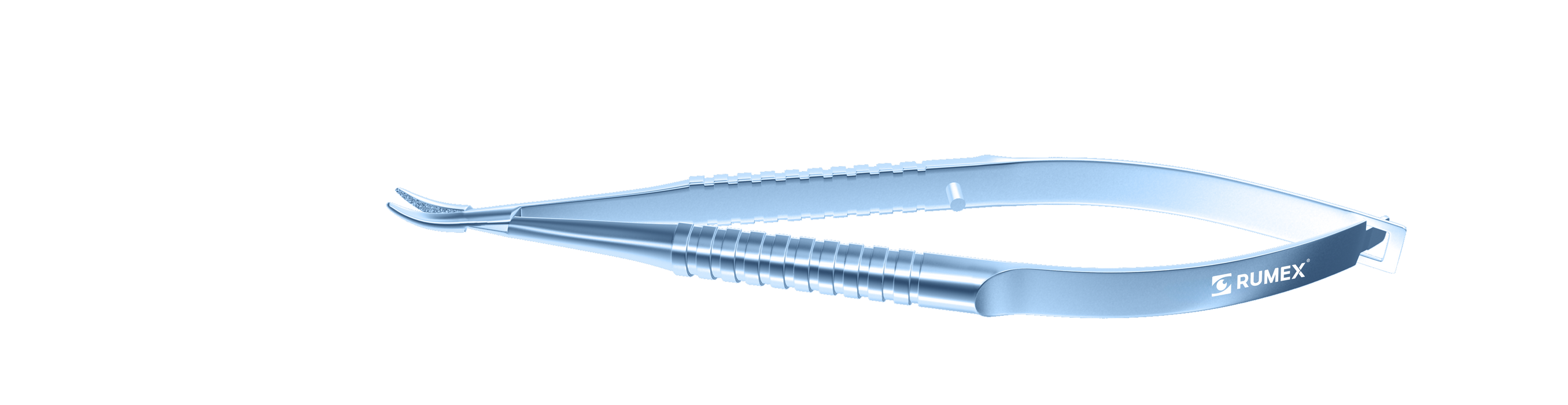049R 8-031T Barraquer Needle Holder, 12.00 mm Standard Jaws, Curved, without Lock, Medium Size, Length 115 mm, Titanium