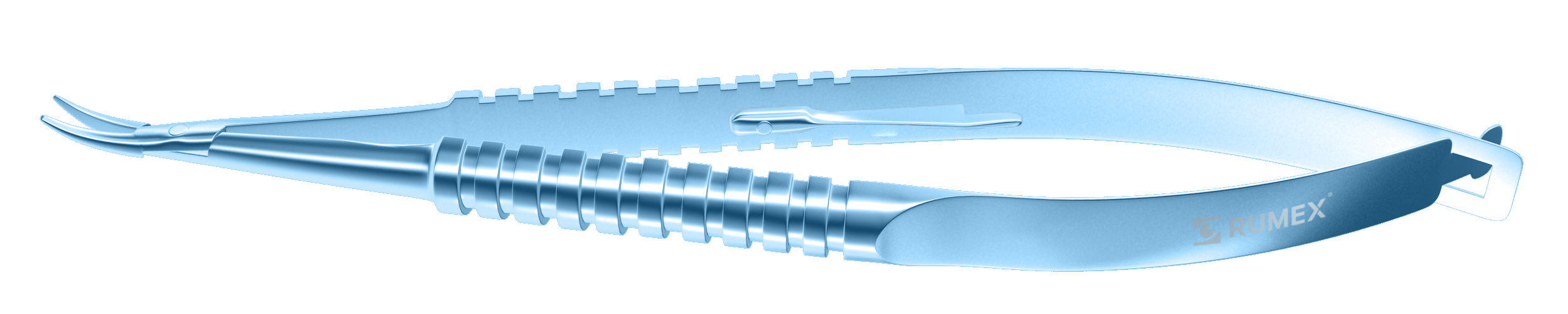 226R 8-070T Barraquer Needle Holder, 12.00 mm Fine Jaws, Curved, with Lock, Long Size, Length 125 mm, Titanium