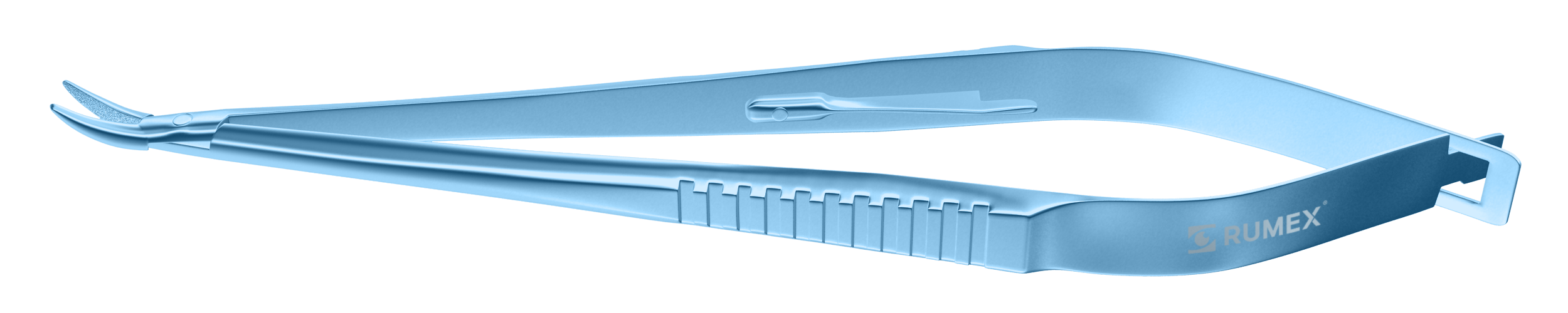 194R 8-100T Castroviejo Needle Holder, Standard Jaws, 11.00 mm Gripping Surface, Curved, with Lock, Length 140 mm, Titanium