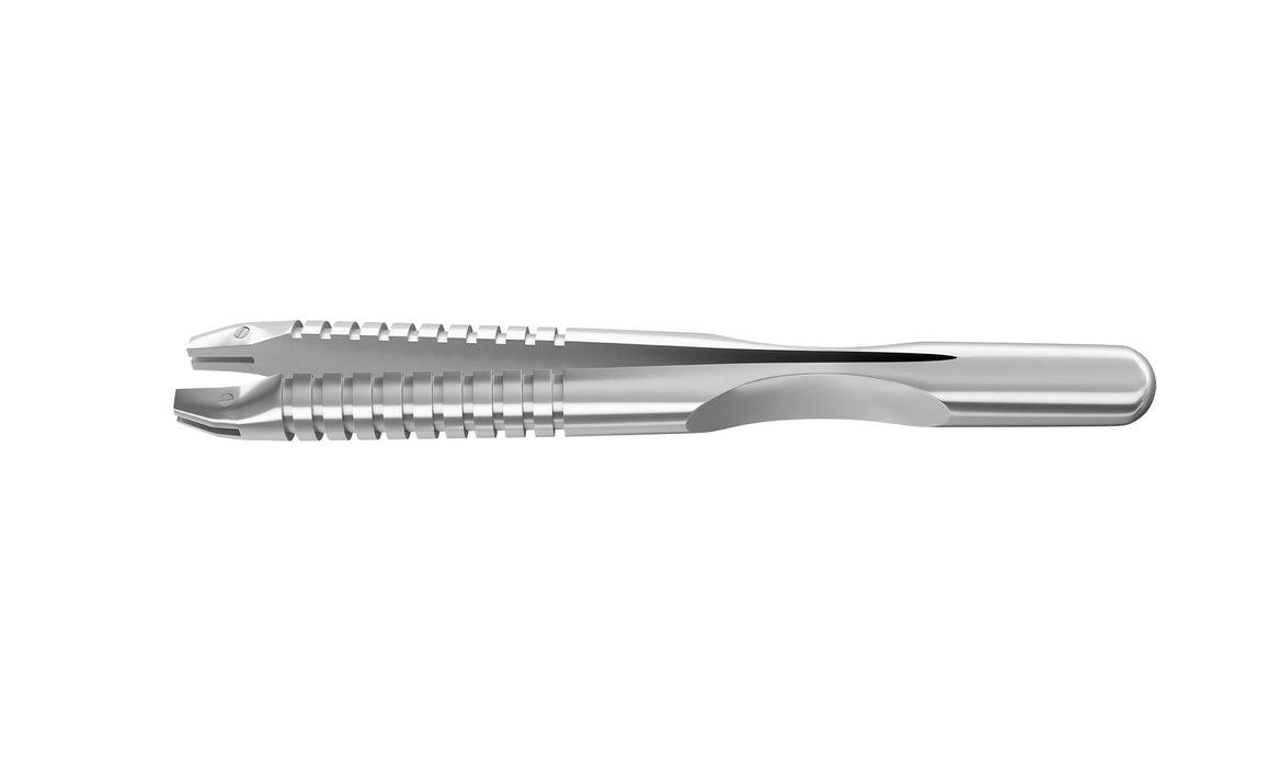 999R 4-03962/LRS Capsulorhexis Forceps with Scale (2.50/5.00 mm), Cross-Action, for 1.50 mm Incisions, Straight Stainless Steel Jaws (8.50 mm), Long Lever (26.00 mm), Long (101 mm) Round Stainless Steel Handle, Length 130 mm