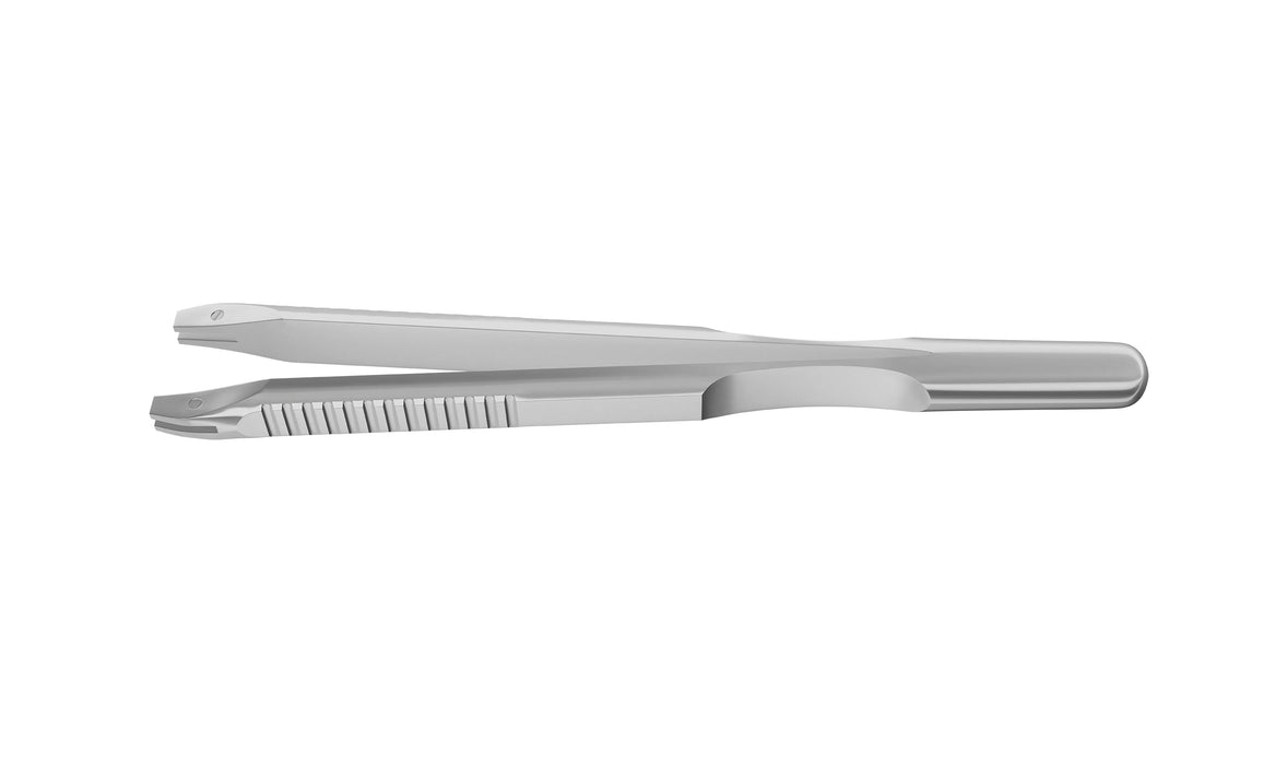 999R 4-03962/LFS Capsulorhexis Forceps with Scale (2.50/5.00 mm), Cross-Action, for 1.50 mm Incisions, Straight Stainless Steel Jaws (8.50 mm), Long Lever (26.00 mm), Long (101 mm) Flat Stainless Steel Handle, Length 130 mm