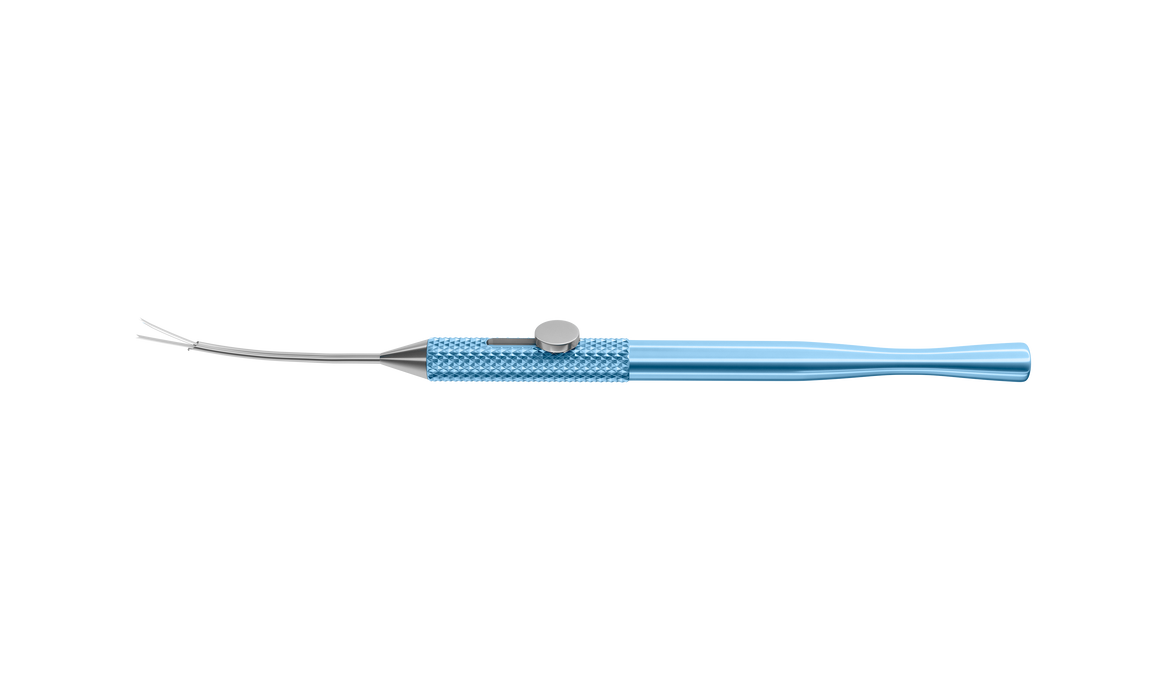 072R 10-083 Beehler Pupil Dilator, Four Prongs, Intraocular Handle, 17 Ga, Curved Shaft, Length 130 mm, Titanium Handle