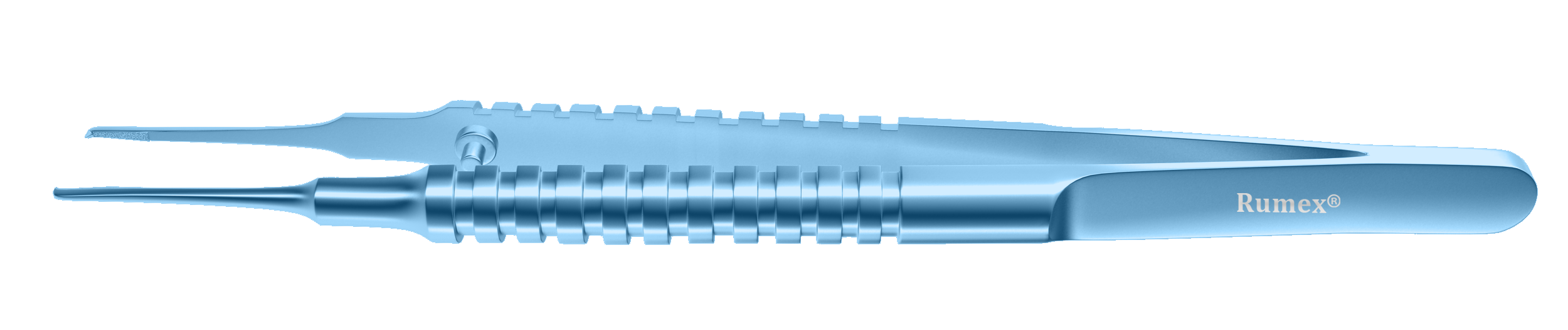 225R 4-055T Catalano Corneal Forceps, 0.12 mm, 1x2 Teeth, Round Handle, Length 105 mm, Titanium