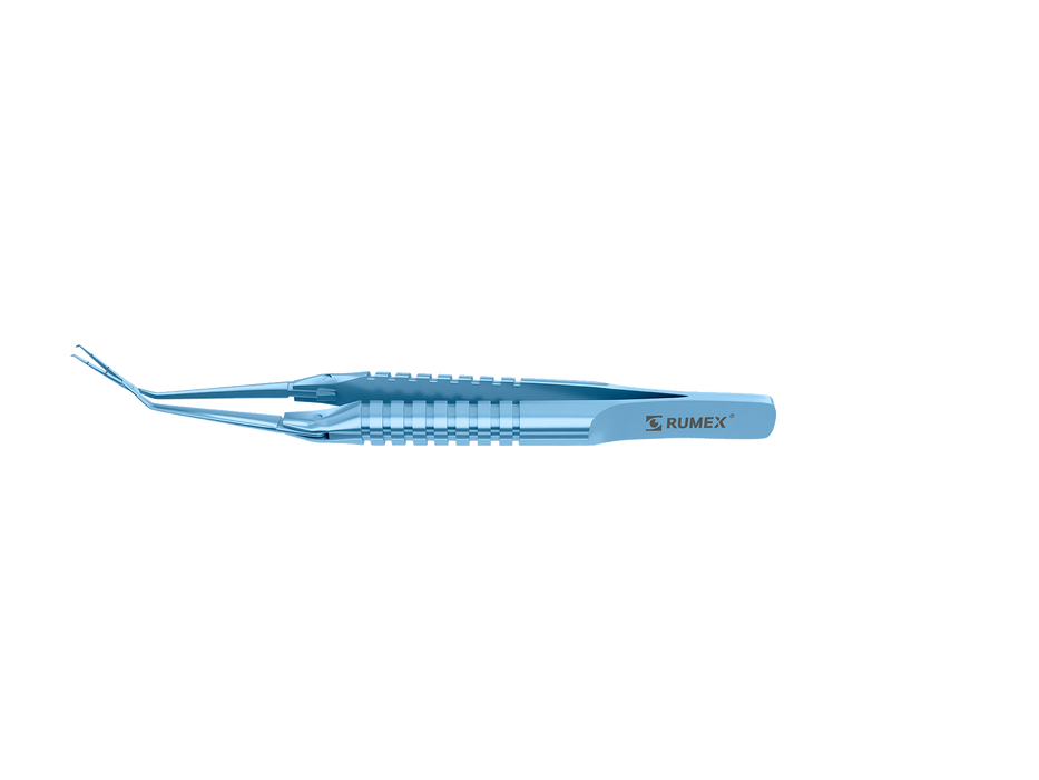 999R 4-03962/SRT Capsulorhexis Forceps with Scale (2.50/5.00 mm), Cross-Action, for 1.50 mm Incisions, Straight Titanium Jaws (8.50 mm), Long Lever (26.00 mm), Short (71 mm) Round Titanium Handle, Length 100 mm