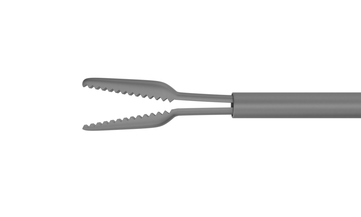 414R 12-304-23H Gripping Forceps with a "Crocodile" Platform, Attached to a Universal Handle, with RUMEX Flushing System, 23 Ga
